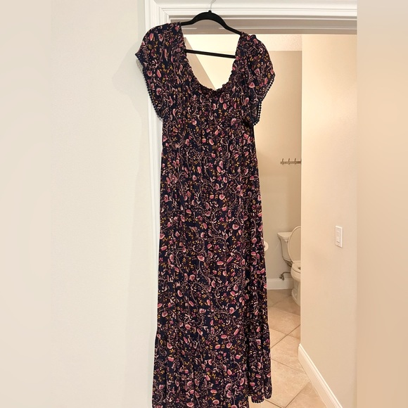Multicolor Woman's Off The Shoulder Maxi Dress - Picture 1 of 2